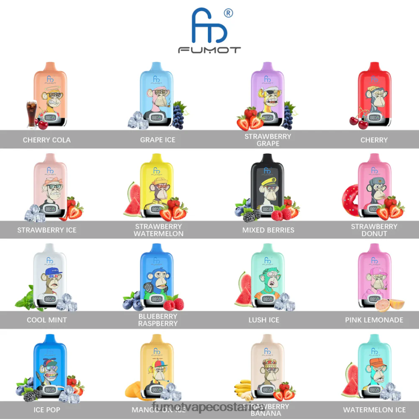 Fumot Vape Costa Rica - Fumot Digital Box 12000 cápsulas de vapeo desechables - 20 ml (1 pieza) P8Z6F6111 manzana canela