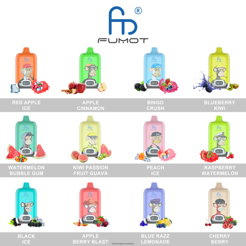 Fumot Vape Costa Rica - Fumot Digital Box 12000 cápsulas de vapeo desechables - 20 ml (1 pieza) P8Z6F6111 manzana canela