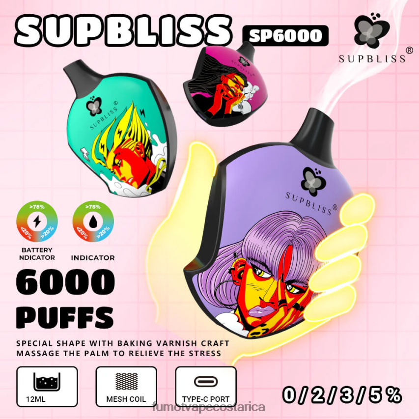 Fumot Tech - Fumot Supbliss cápsula de vapeo desechable sp6000 - 12 ml (1 pieza) P8Z6F6450 áloe uva