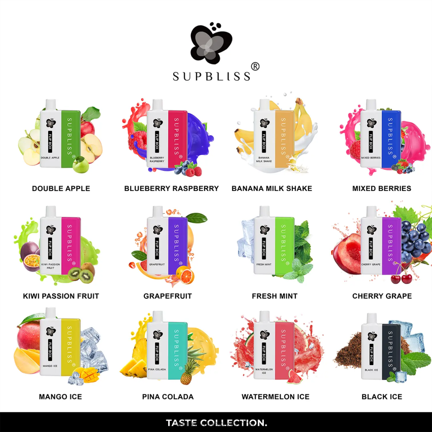 Fumot Vape Sabores - Fumot Supbliss Flip kit de vapeo reemplazable box 6000 - 10ml (1 pieza) P8Z6F6333 uva cereza