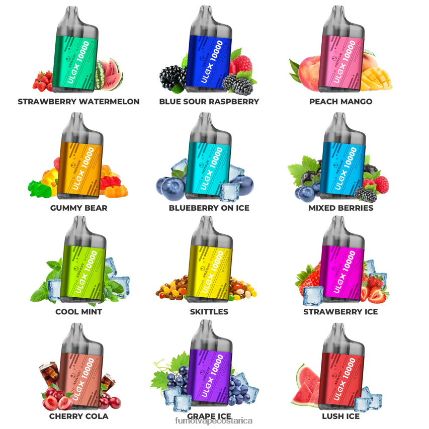 Fumot Vape Costa Rica - Fumot Movkin Ulax 10000 cápsulas de vapeo desechables - 12 ml (1 pieza) P8Z6F6311 bayas mixtas