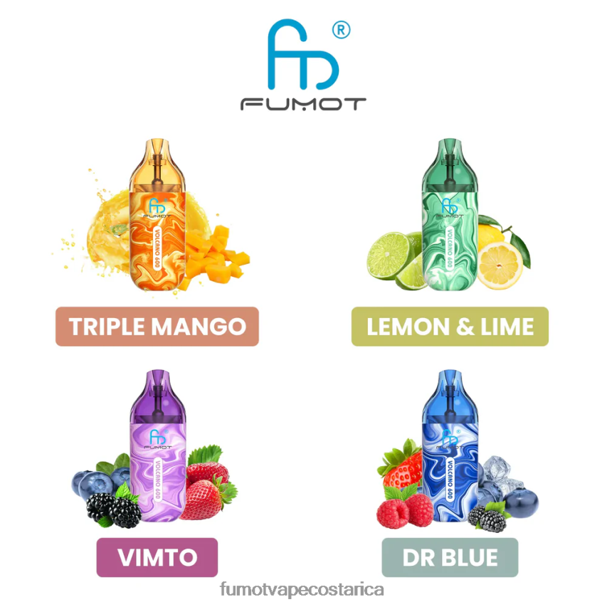 Fumot Vape Flavors - Fumot Volcano Vape desechable compatible con 600 tpd - 2 ml (juego de 3 piezas) P8Z6F6299 cereza limón menta