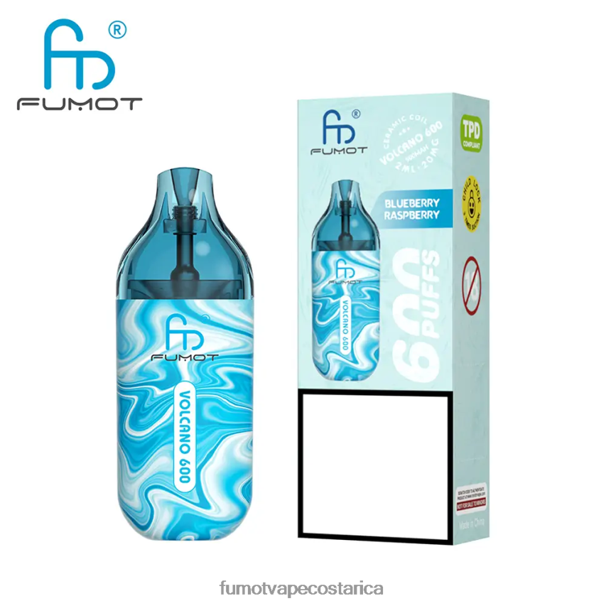Fumot Vape Precio - Fumot Volcano Vape desechable compatible con 600 tpd - 2 ml (juego de 3 piezas) P8Z6F6302 arándano en hielo