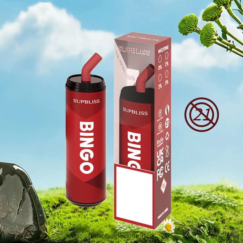 Fumot Vape Flavors - Fumot Supbliss Bingo 9000 bolígrafo vapeador desechable (1 pieza) - 18 ml P8Z6F6469 hielo de uva
