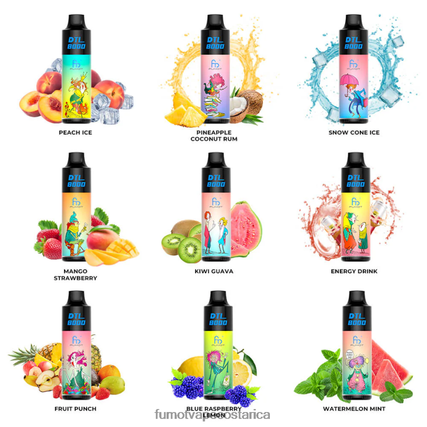 Fumot Disposable Vape - Fumot DTL Pluma vaporizador desechable 8000 - 16 ml (1 pieza) P8Z6F6415 limón frambuesa azul