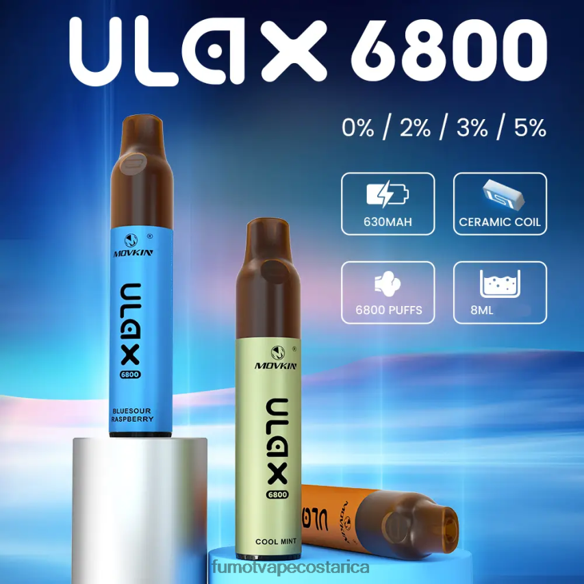 Fumot Disposable Vape - Fumot Movkin Ulax Vape desechable 6800, bobina de cerámica - 8 ml (1 pieza) P8Z6F6325 bayas mixtas
