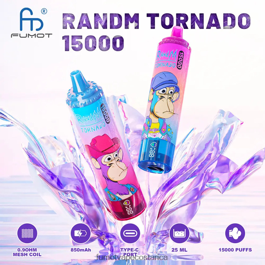 Fumot Store - Fumot Tornado 15000 vaporizador desechable - 25ml (1 pieza) P8Z6F6176 mango en hielo