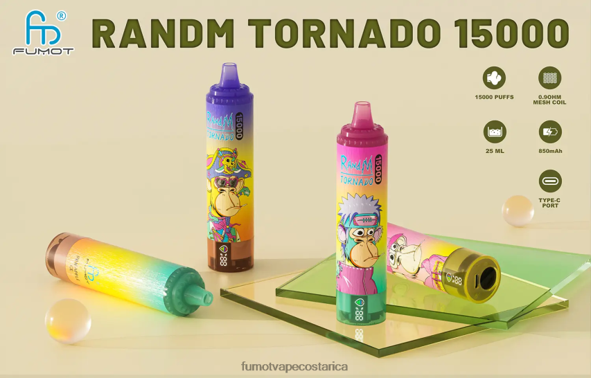 Fumot Tech - Fumot Tornado 15000 vaporizador desechable 25ml (1 pieza) P8Z6F6170 hielo de uva