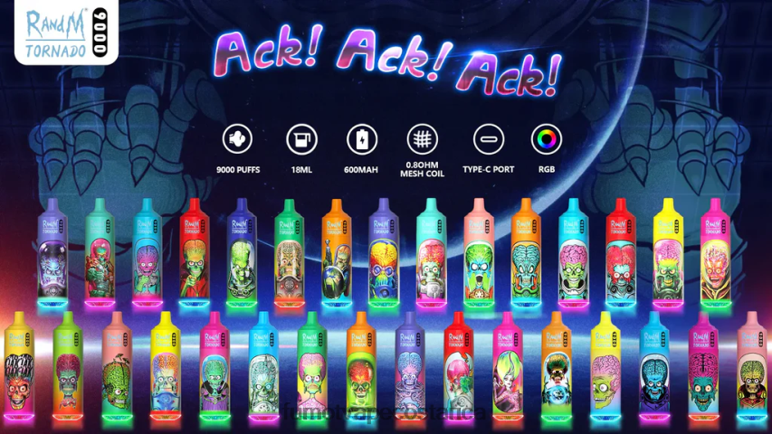 Vaporizador Fumot - Fumot Tornado Bolígrafo vapeador desechable 9000 de 18 ml (1 pieza) P8Z6F634 hielo de uva
