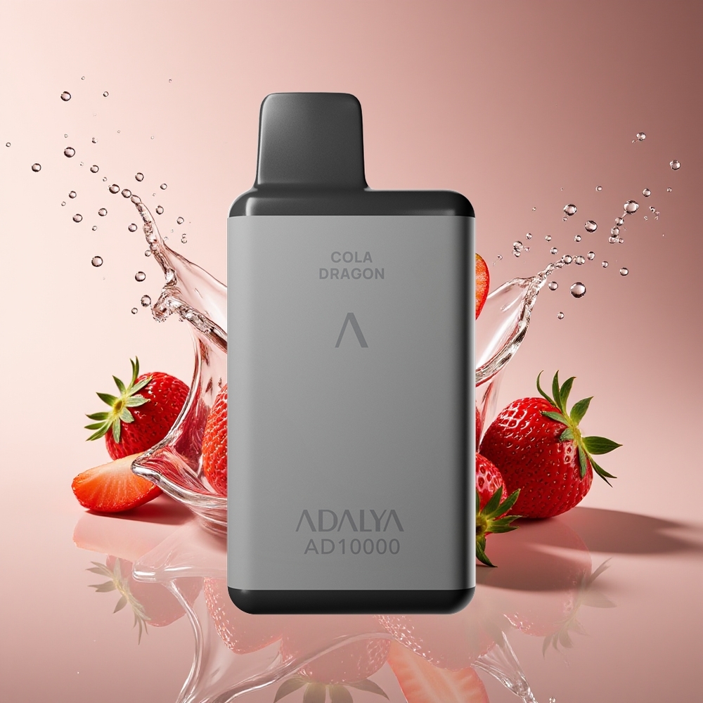Adalya AD 10000 Puffs Recargable USB-C Gris Espacial Fresa Splash