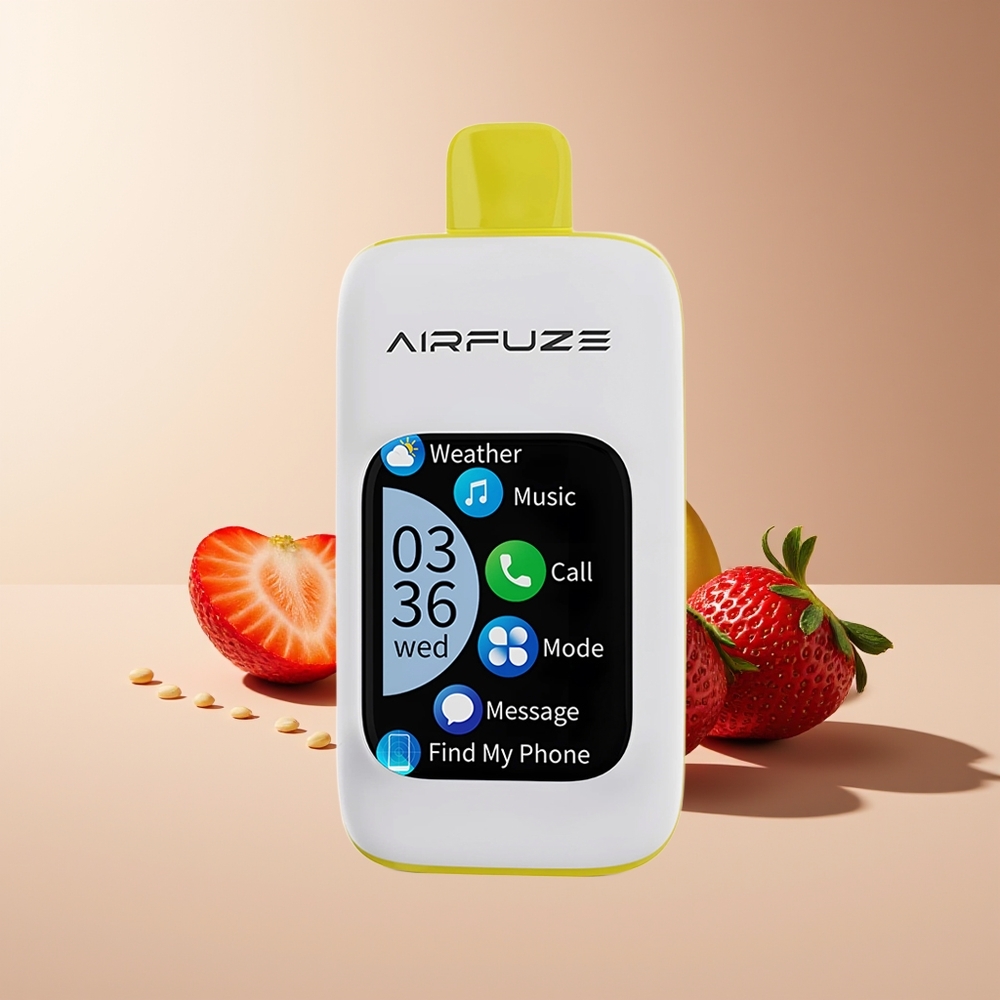 AirFuze Smart Pro 40000 Pufs Recargable con Pantalla Inteligente Fresa Plátano