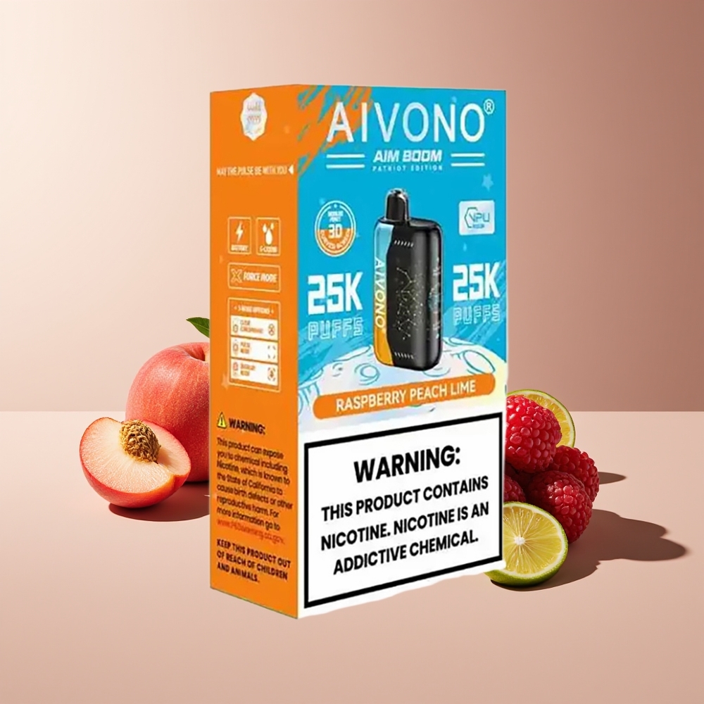 Aivono Aim Boom 25000 Puffs 28ml 650mAh Frambuesa Melocotón Lima