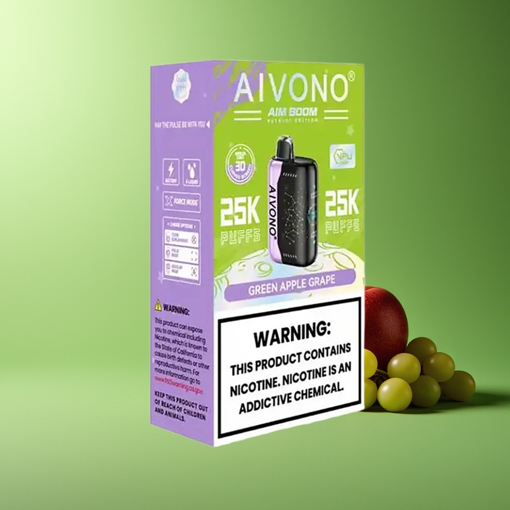 Aivono Aim Boom 25000 Puffs 28ml 650mAh Manzana Verde Uva