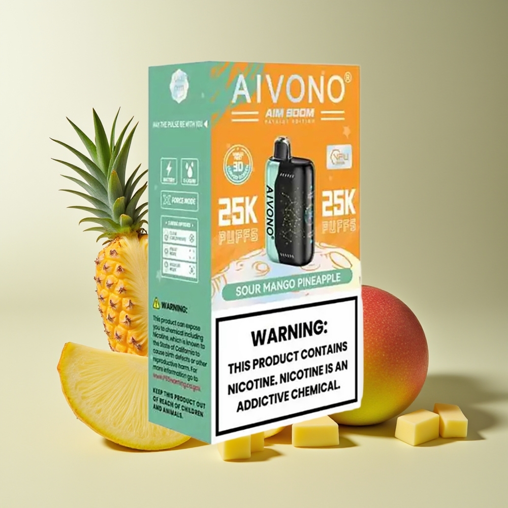 Aivono Aim Boom 25000 Puffs 28ml Tipo-C Mango Piña Ácido