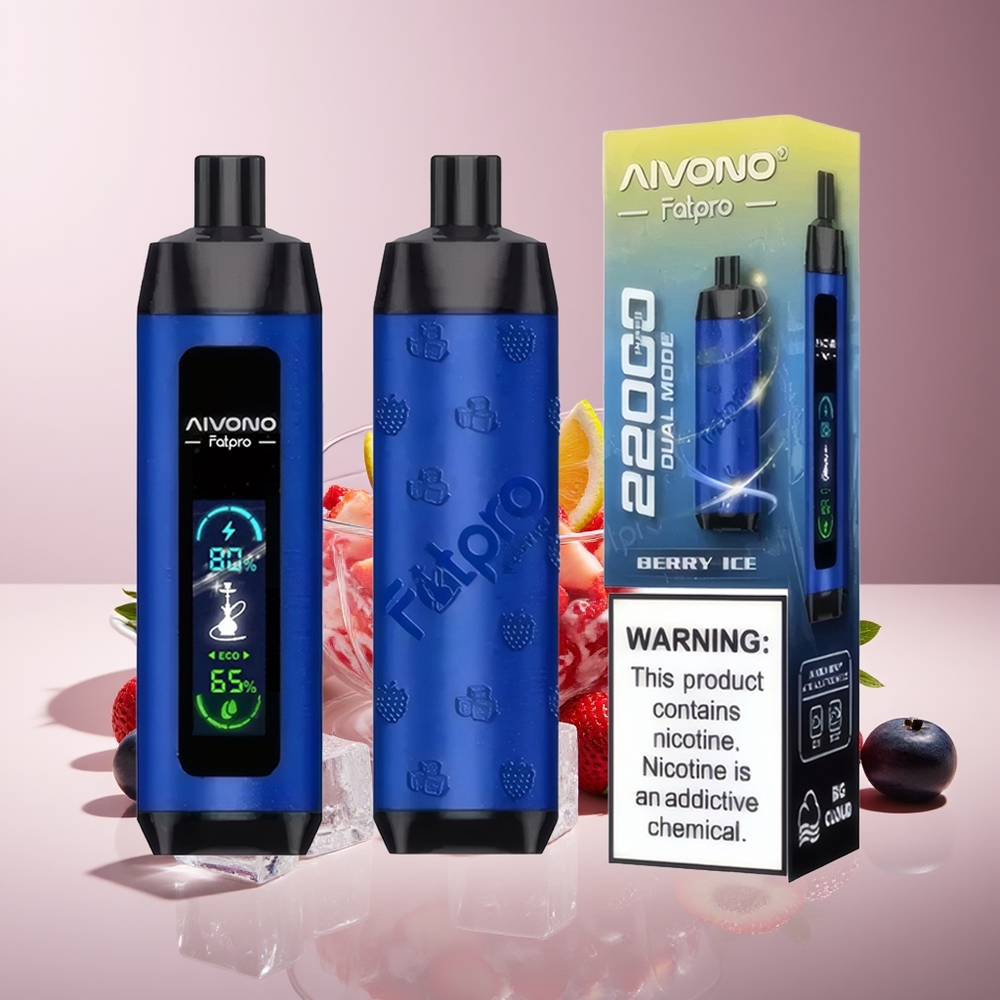 Aivono Aim Fatpro 22000 Puffs Recargable 28ml 5% Nicotina Doble Modo Baya Helada