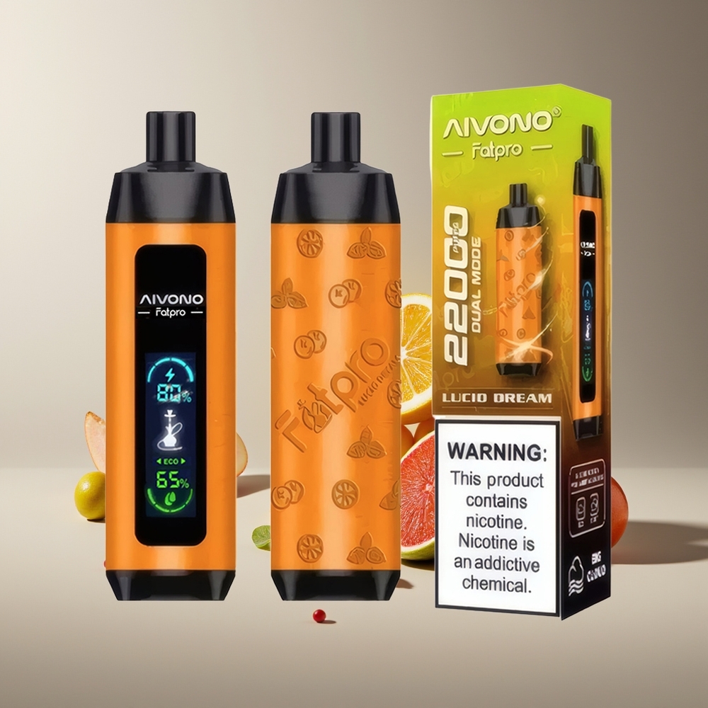 Aivono Aim Fatpro 22000 Puffs Vape Recargable 28ml 0.6 ohm Malla Dual Eco/Boost Sueño Lúcido