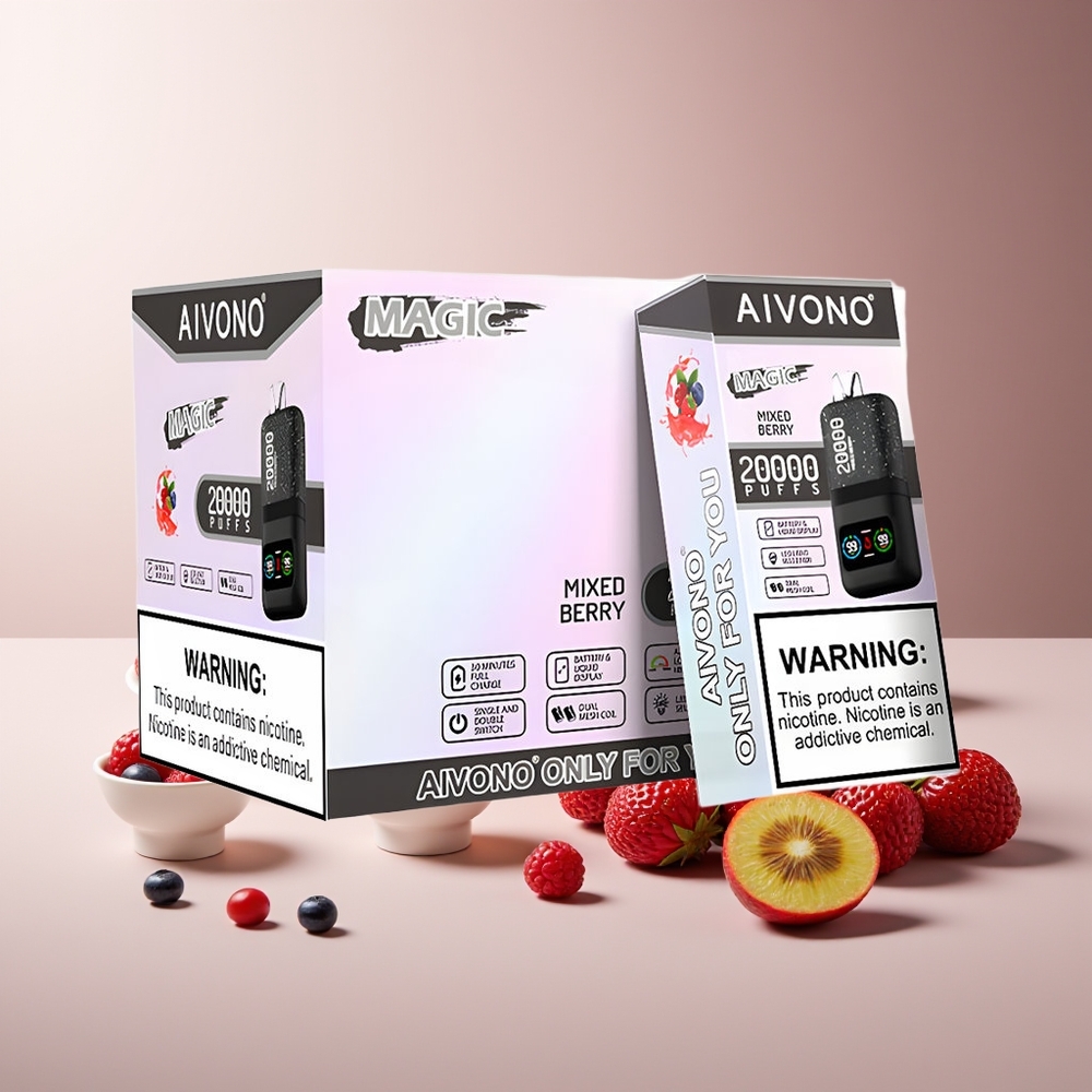 Aivono Aim Magic 20000 Puffs Recargable Tipo-C con Batería 600mAh y Pantalla LCD Sabores Mixtos de Bayas