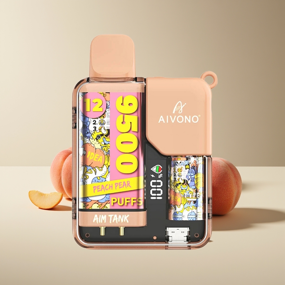 Aivono Aim-Tank 9500 Puffs 18ml LCD Durazno Pera
