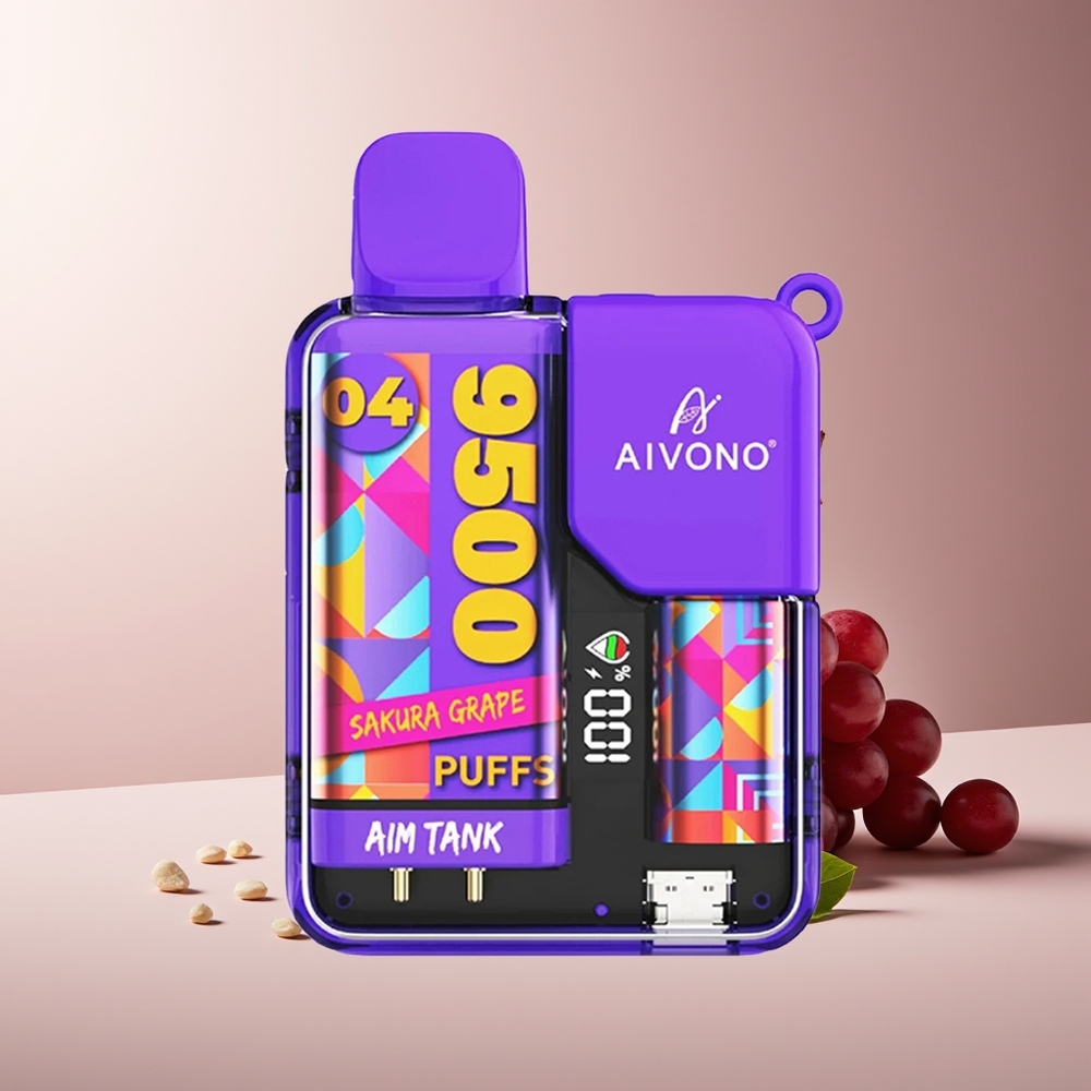 Aivono Aim-Tank 9500 Puffs 18ml LCD Sakura Uva