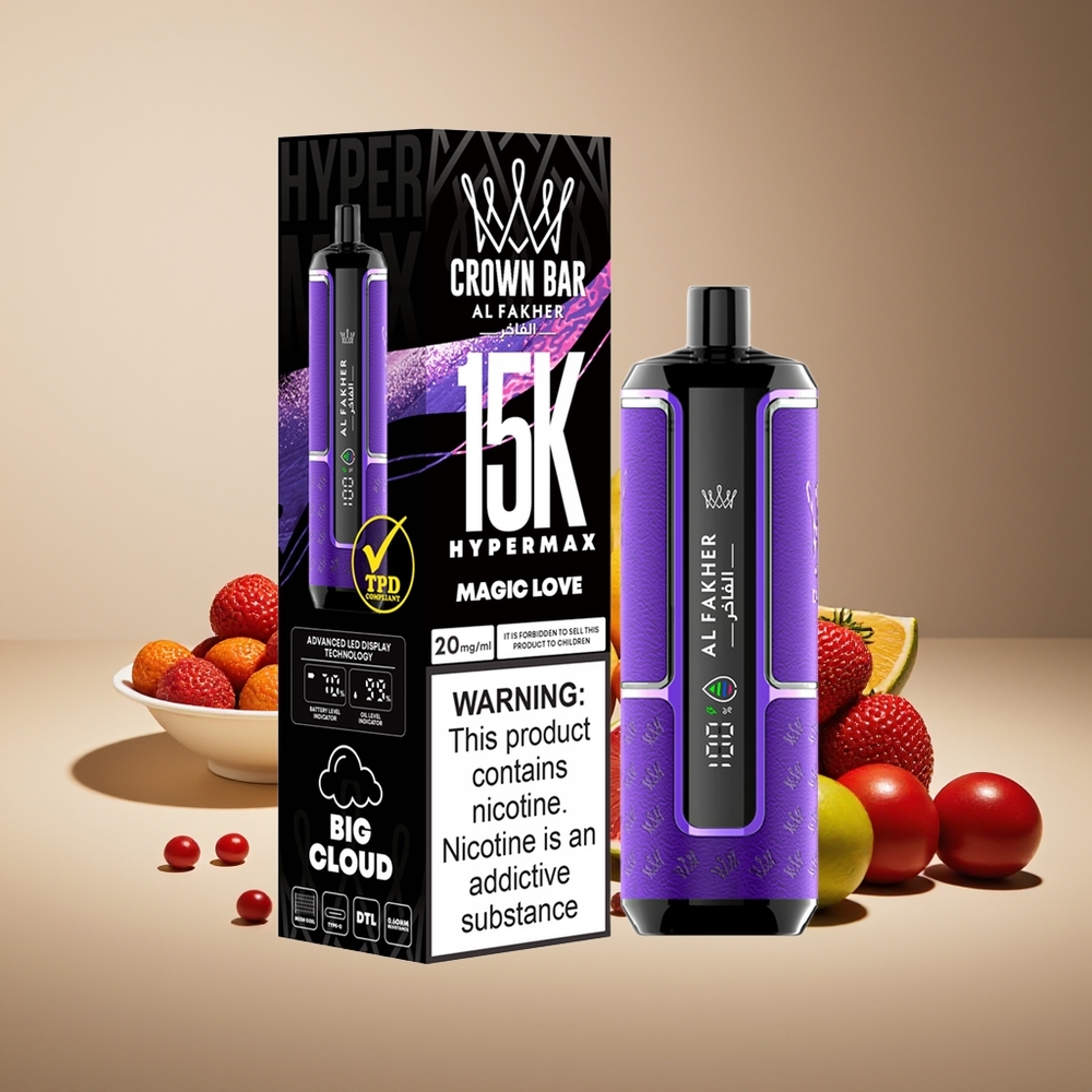 Al Fakher Crown Bar 15K Hipermax Desechable Amor Mágico