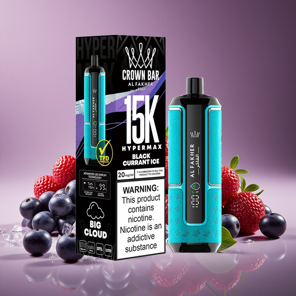 Al Fakher Crown Bar 15K Hipermax Desechable Blackcurrant Ice