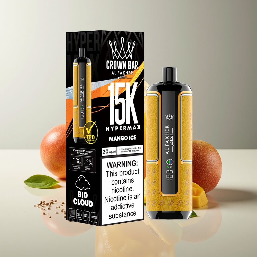 Al Fakher Crown Bar 15K Hipermax Desechable Mango Hielo