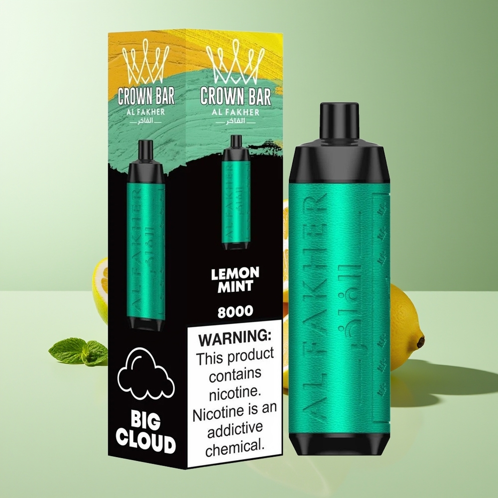 Al Fakher Crown Bar 8000 Cristal Desechable Vape Limón Menta