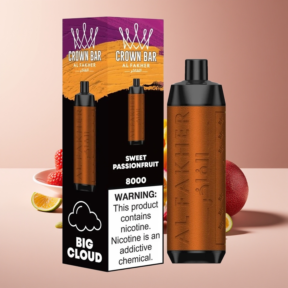 Al Fakher Crown Bar 8000 Cristal Vape Desechable Dulce Maracuyá