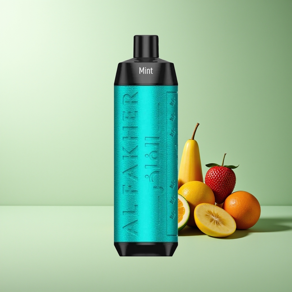 Al Fakher Crown Bar 8000 Cristal Vape Desechable Menta con 600mah Batería, Carga USB Type-c, 18ml Capacidad, 5mg Nicotina, Resistencia de Bobina 0.6 ohm, Hasta 8000 Caladas