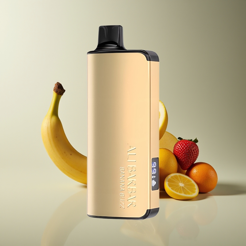 Alibarbar Ingot 9000 Puffs 22ml 2350mah Pantalla LED Plátano Energía