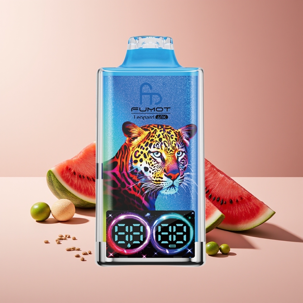 Fumot Leopardo 40K Puffs Disposable Vape Dual Mesh 700mAh Tipo-C 5% Nicotina Sandía Chicle