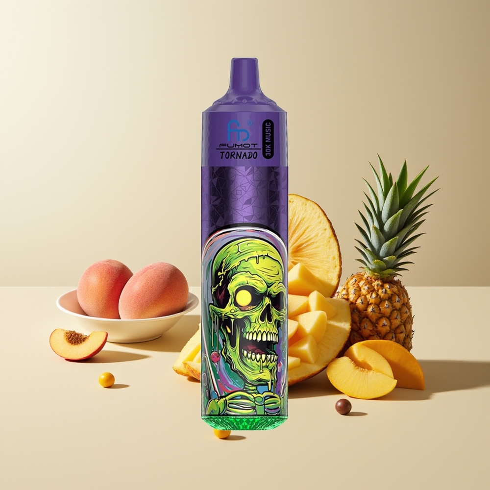 Fumot RandM Tornado 30000 Bocadas 30mL 5% Malla 1.0 Ohm 600mAh LED Melocotón Mango Piña