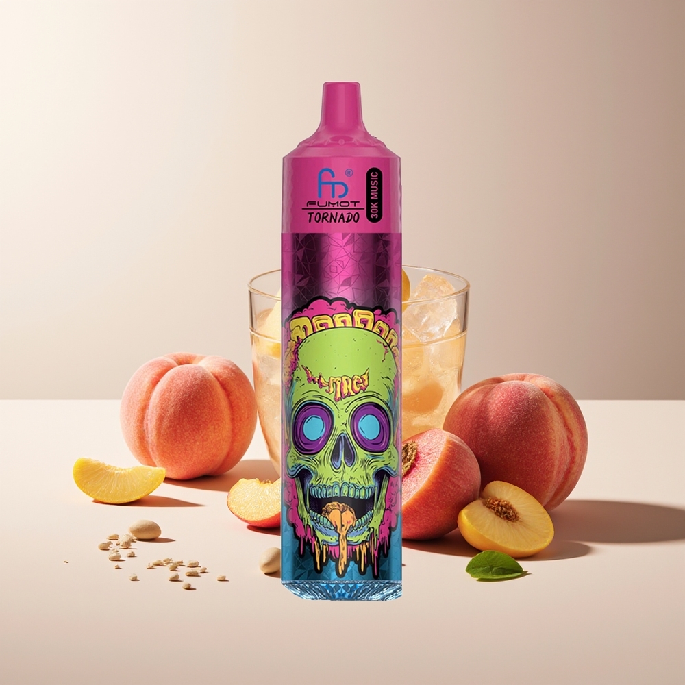 Fumot RandM Tornado 30000 Bocadas 30mL 5% Malla Durazno Hielo