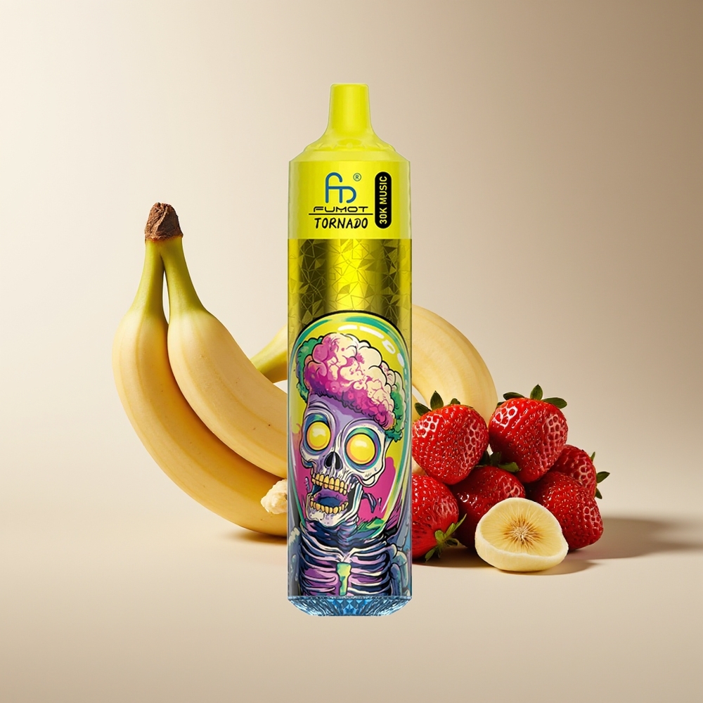 Fumot RandM Tornado 30000 Chupadas 30mL 5% 1.0 Ohm Banana Fresa