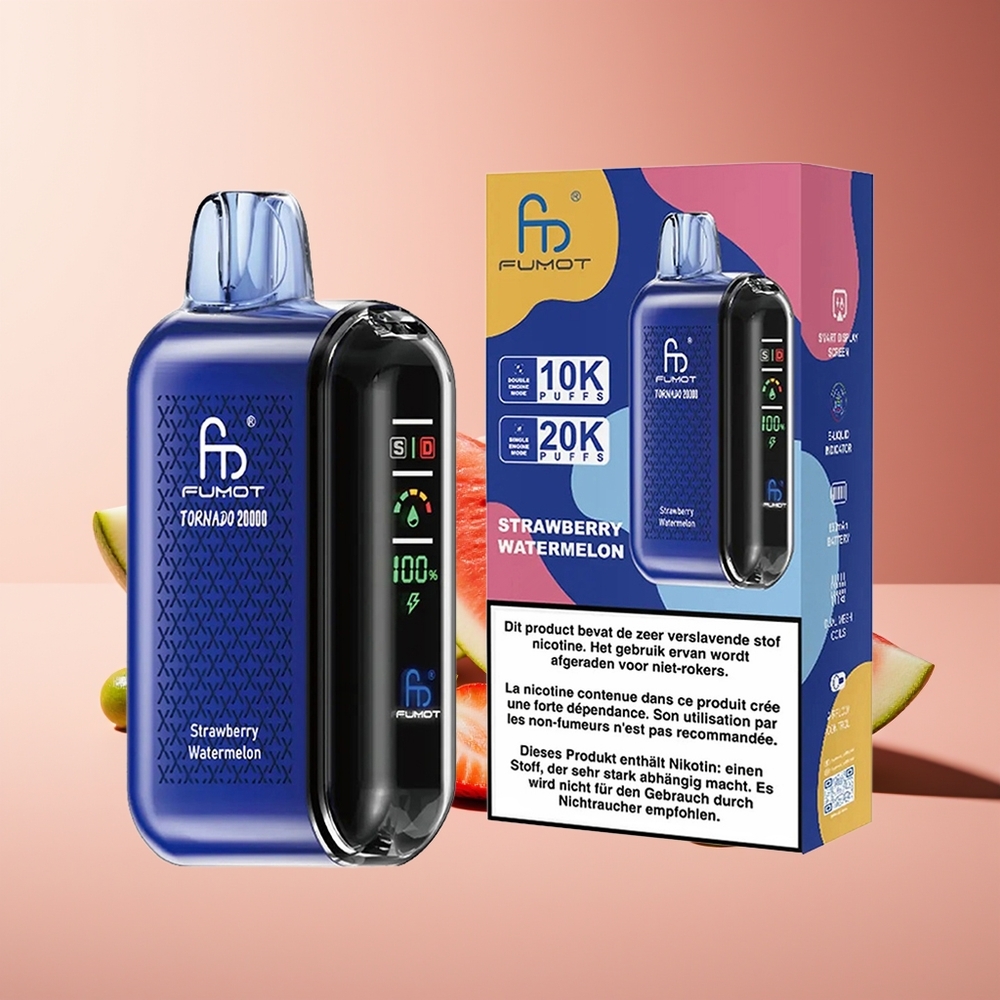 Fumot Tornado 20000 Puf Dual Mesh 20ml Fresa Sandía
