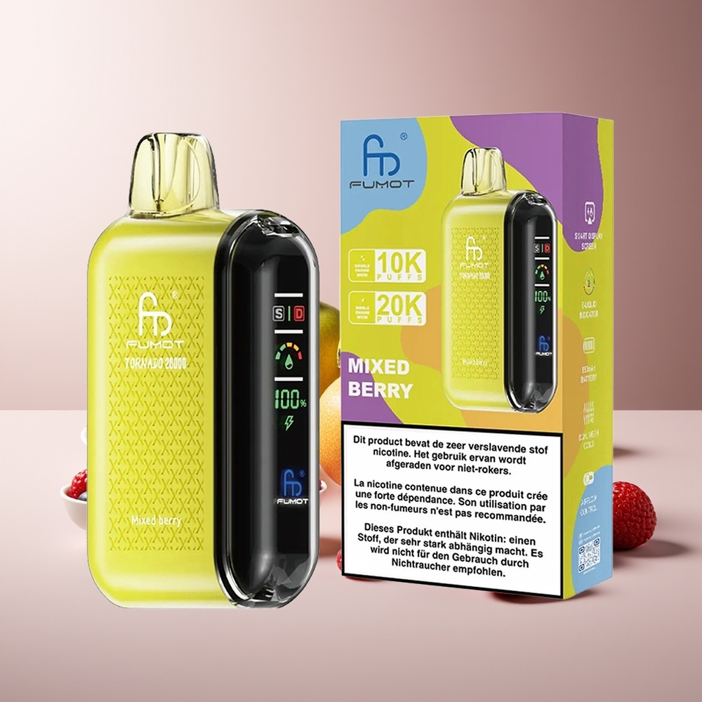 Fumot Tornado 20000 Puffs Doble Malla Batería Recargable 20ml Frutos del Bosque