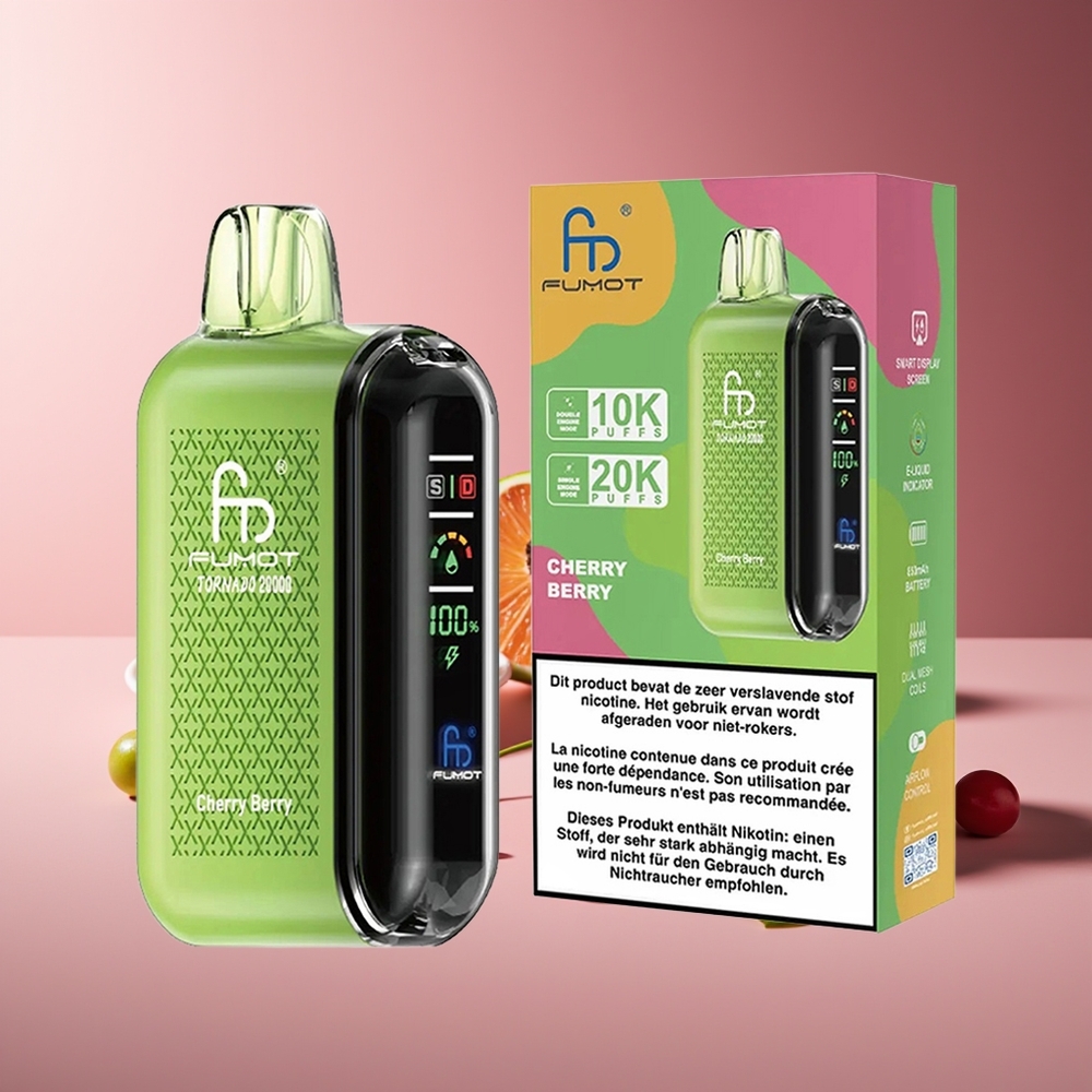 Fumot Tornado 20000 Puffs Dual Malla 20ml Cereza Arándano