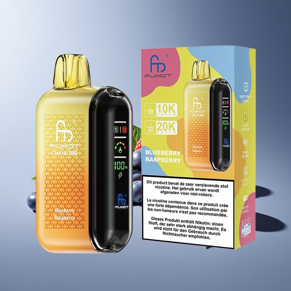 Fumot Tornado 20000 Puffs Dual Mesh 20ml Arándano Frambuesa