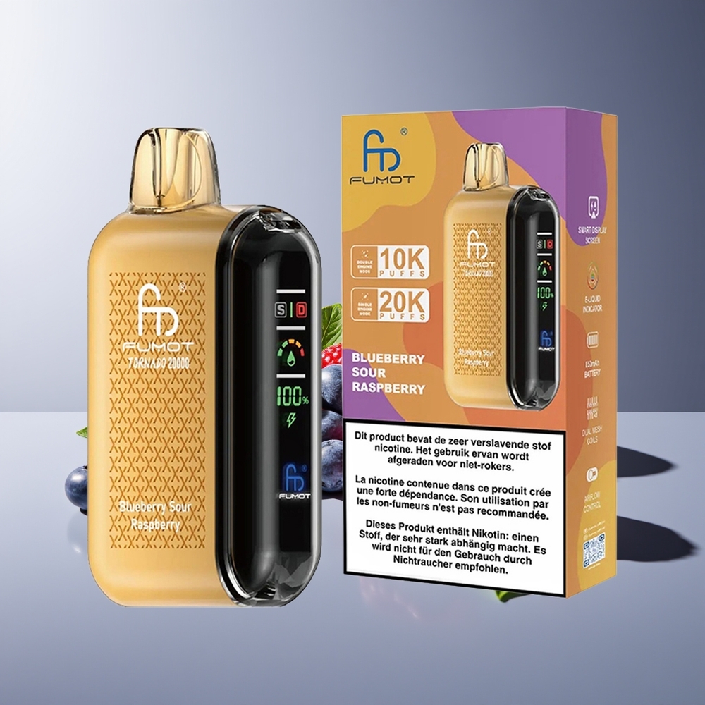 Fumot Tornado 20000 Puffs Dual Mesh 20ml Arándano Frambuesa Ácida