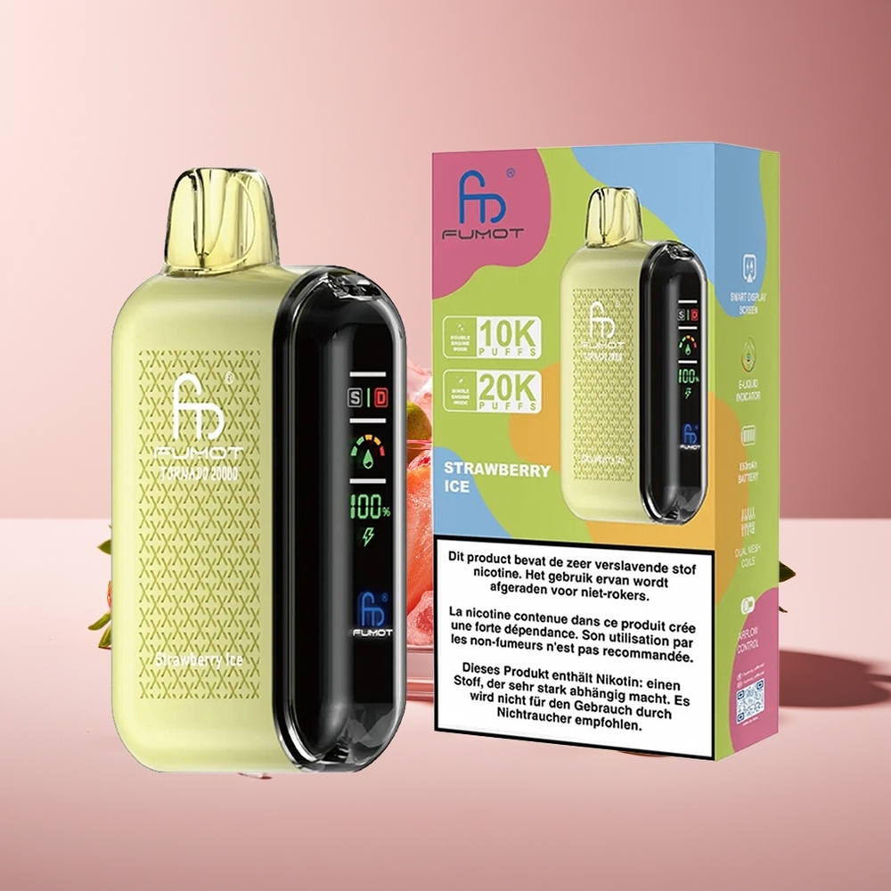 Fumot Tornado 20000 Puffs Dual Mesh 20ml Fresa Hielo