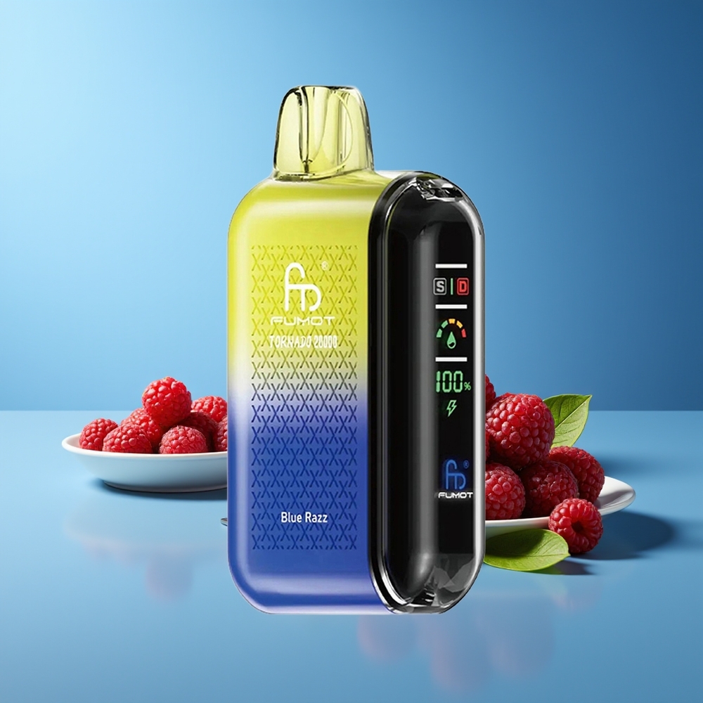 Fumot Tornado 20000 Puffs Dual Mesh 20ml Pantalla Inteligente Azul Frambuesa