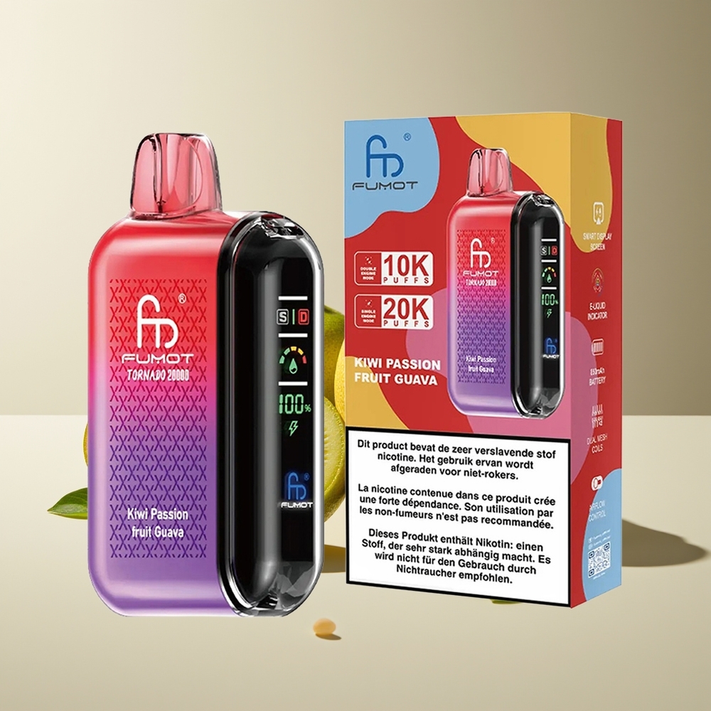Fumot Tornado 20000 Puffs Dual Mesh Kiwi Maracuyá Guayaba