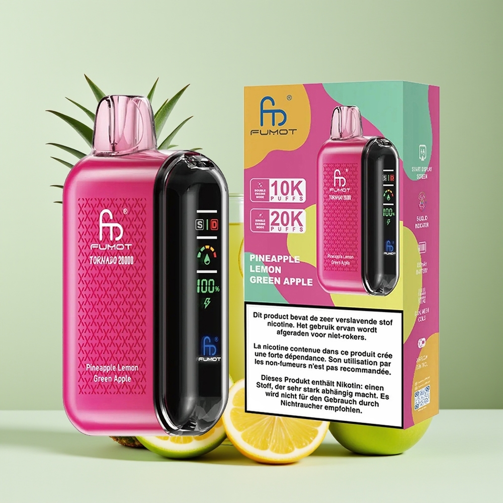 Fumot Tornado 20000 Pufs Dual Mesh Piña Limón Manzana Verde