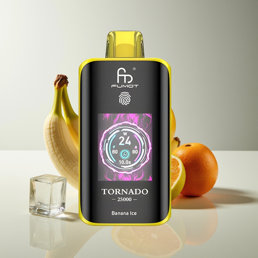 Fumot Tornado 25000 Chupadas Pantalla HD Batería Recargable 700mAh Plátano Hielo