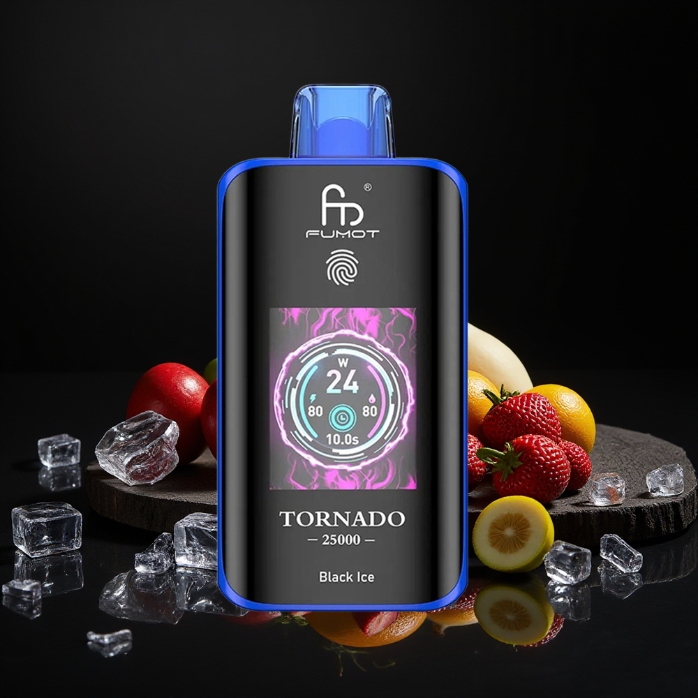 Fumot Tornado 25000 Puffs HD Screen Recargable 20ml Hielo Negro