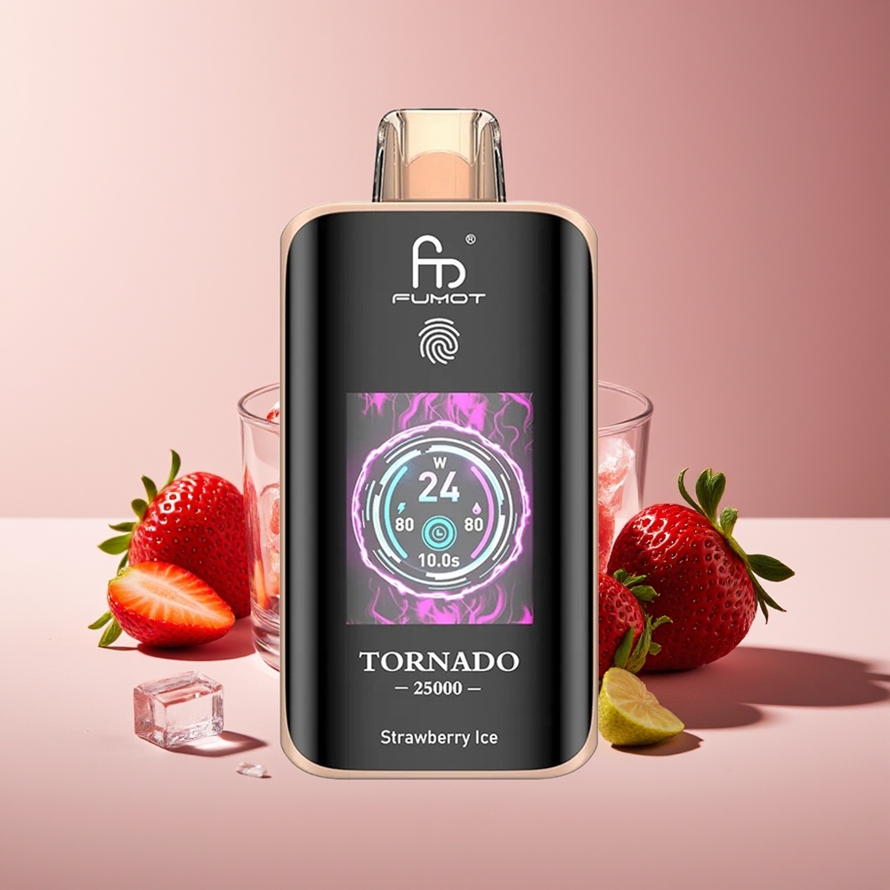 Fumot Tornado 25000 Puffs Pantalla HD Batería 700mAh Recargable Fresa Hielo