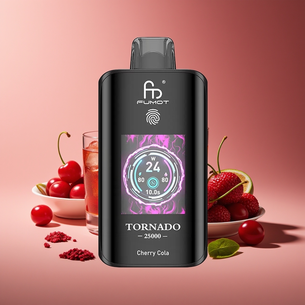 Fumot Tornado 25000 Puffs Pantalla HD Batería Recargable 700mAh Cereza Cola