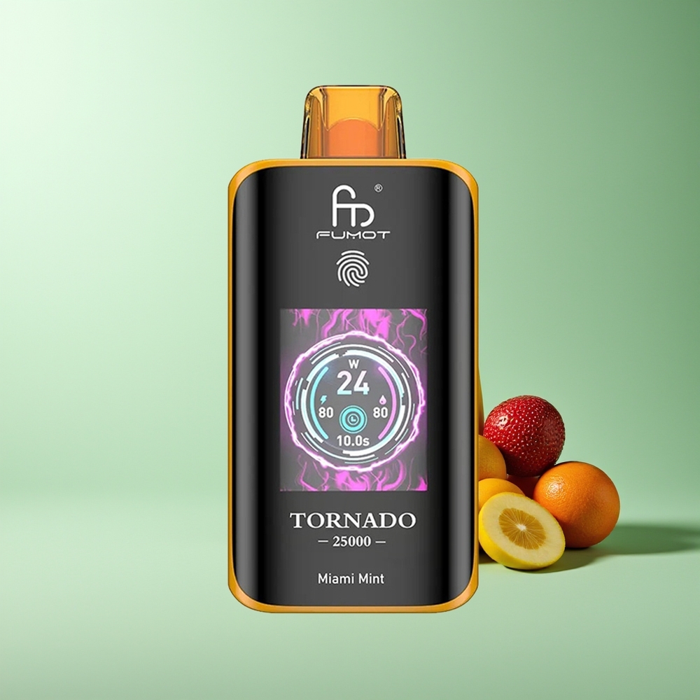 Fumot Tornado 25000 Puffs Pantalla HD Batería Recargable 700mAh Menta Miami