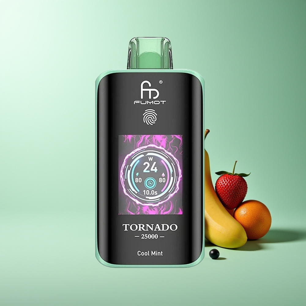 Fumot Tornado 25000 Puffs Pantalla HD Batería Recargable 700mAh Menta Refrescante