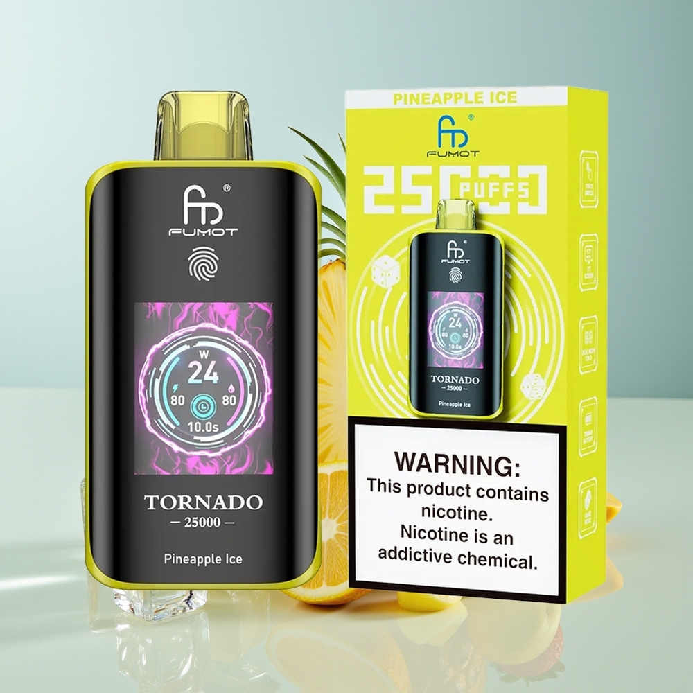 Fumot Tornado 25000 Puffs Pantalla HD Batería Recargable 700mAh Piña Hielo